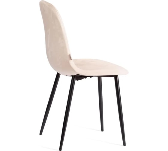 Стул Tetchair BREEZE mod. JSC-58, 1 шт в упаковке Велюр/металл, 44x53x86 см, creamy кремовый HLR 5, черный 21560