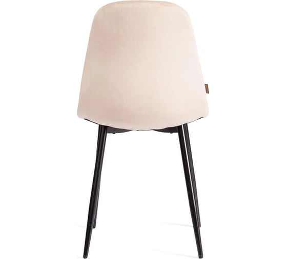 Стул Tetchair BREEZE mod. JSC-58, 1 шт в упаковке Велюр/металл, 44x53x86 см, creamy кремовый HLR 5, черный 21560