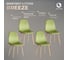 Стул Tetchair 4 шт BREEZE mod. JSC-58 Велюр/металл, 44x53x86 см, Green зеленый HLR54, натуральный 21214 2