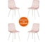 Стул Tetchair 4 шт CHILLY mod. 7094-1 вельвет/металл, 44,5x52,5x86 см, pink розовый HLR39, белый 20416 9