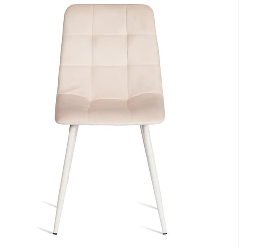 Стул Tetchair CHILLY mod. 7094-1, 1 шт в упаковке вельвет/металл, 44,5x52,5x86 см, beige бежевый HLR2, белый 21420 1