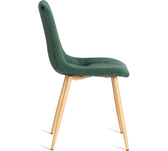 Стул Tetchair CHILLY mod. 7094-1, 1 шт в упаковке вельвет/металл, 44,5x52,5x86 см, dark green темно-зеленый HLR57, натуральный 21424