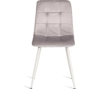 Стул Tetchair CHILLY mod. 7094-1, 1 шт в упаковке вельвет/металл, 44,5x52,5x86 см, light grey светло-серый HLR14, белый 21427
