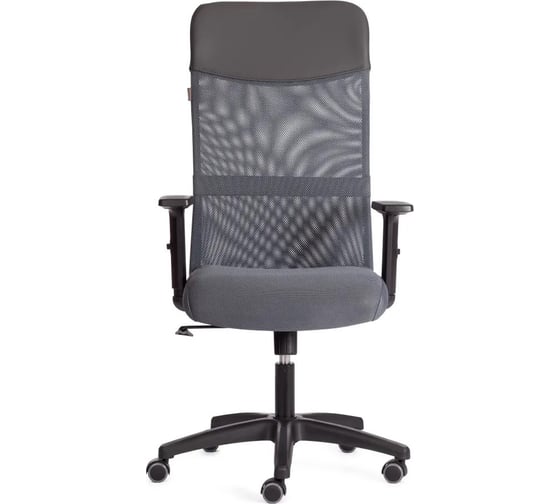Кресло Tetchair PRACTIC PLT ткань/кожзам, серый/металлик, TW-12/W-12/36 21416 1