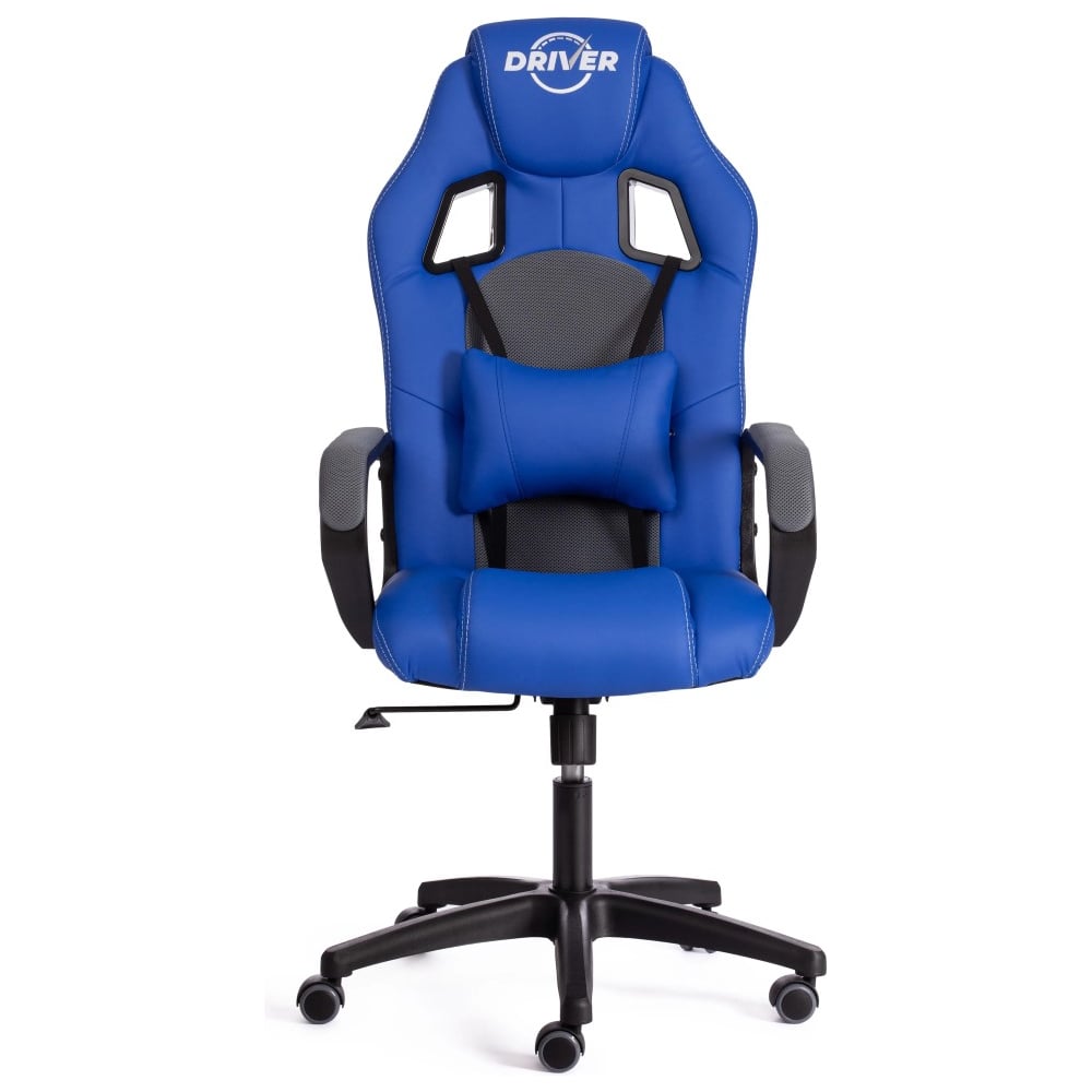 Кресло Tetchair DRIVER 22 кожзам/ткань, синий/серый, 36-39/TW-12 21153 ...