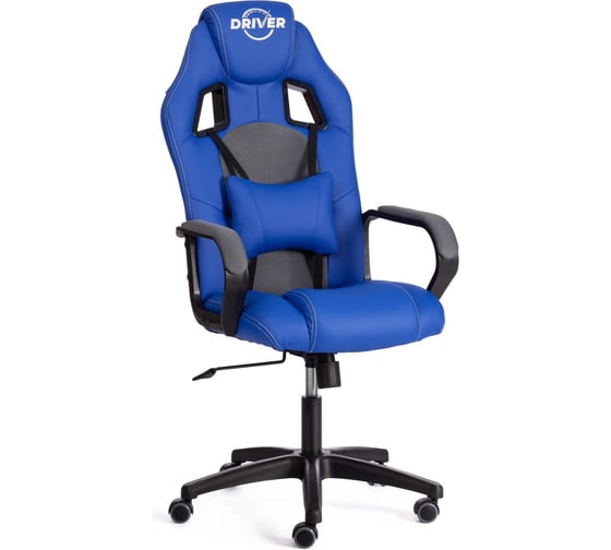 Кресло Tetchair DRIVER 22 кожзам/ткань, синий/серый, 36-39/TW-12 21153