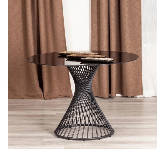 Стол Tetchair BERTOIA mod. GT21 металл/стекло, 110x110x75 см, Black черный 20595