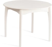 Стол Tetchair DIAMANTE круглый бук, мдф, шпон дуба, 100x100+30x75 см, Ivory white 20650
