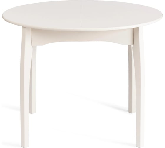 Стол Tetchair DIAMANTE круглый бук, мдф, шпон дуба, 100x100+30x75 см, Ivory white 20650