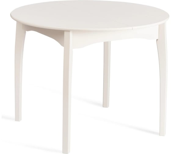 Стол Tetchair DIAMANTE круглый бук, мдф, шпон дуба, 100x100+30x75 см, Ivory white 20650