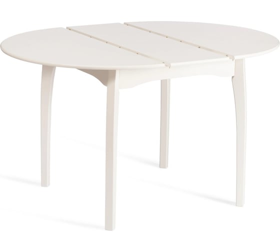 Стол Tetchair DIAMANTE круглый бук, мдф, шпон дуба, 100x100+30x75 см, Ivory white 20650