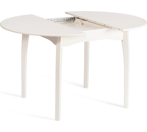 Стол Tetchair DIAMANTE круглый бук, мдф, шпон дуба, 100x100+30x75 см, Ivory white 20650