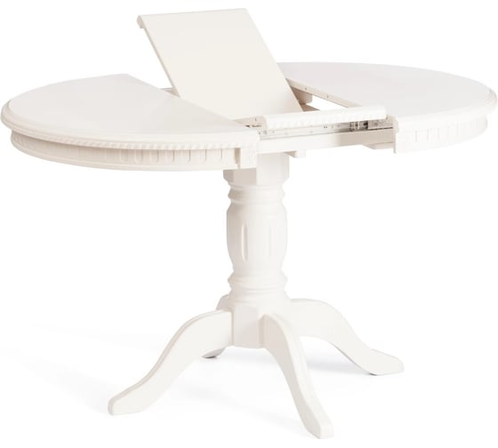 Стол Tetchair STEFANO круглый бук, мдф, D90+30x77 см, Ivory white 20577