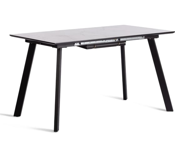 Стол обеденный Tetchair DARWIN МДФ HPL 0,6 мм/металл, 85x130-170x75 см, жемчужный перито/черный 20663
