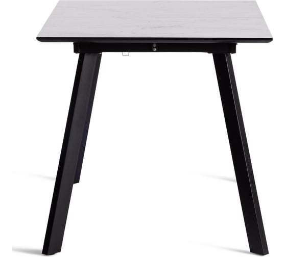 Стол обеденный Tetchair DARWIN МДФ HPL 0,6 мм/металл, 85x130-170x75 см, жемчужный перито/черный 20663