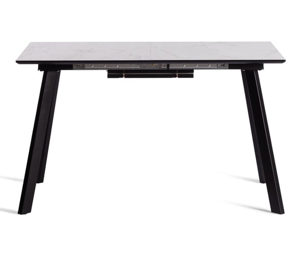Стол обеденный Tetchair DARWIN МДФ HPL 0,6 мм/металл, 85x130-170x75 см, жемчужный перито/черный 20663