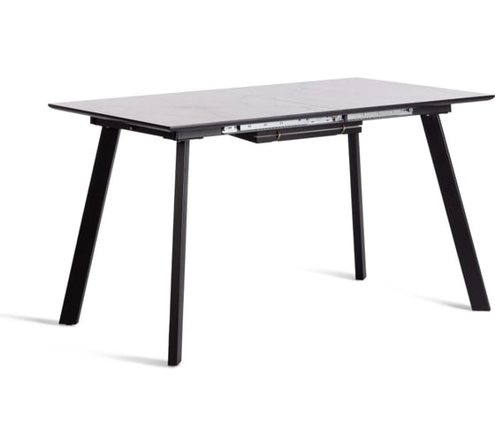 Стол обеденный Tetchair DARWIN МДФ HPL 0,6 мм/металл, 85x130-170x75 см, жемчужный перито/черный 20663