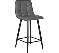 Стул полубарный DOBRIN OLIVIA (винтажная антрацитовая экокожа (RU-08), черные матовые ножки) LML-8078-1_B-M_EL-RU-08