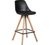 Стул полубарный DOBRIN RONNI (цвет сиденья черный (B-03), цвет основания светлый бук)  LMZL-PP759A-1_LB-MTR_EL-B-03