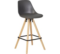 Стул полубарный DOBRIN RONNI (цвет сиденья тёмно-серый (GR-04), цвет основания светлый бук) LMZL-PP759A-1_LB-MTR_EL-GR-04