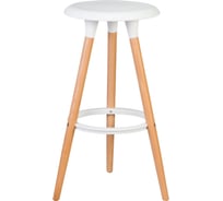Табурет барный DOBRIN ROYCE (цвет сиденья белый (W-02), цвет основания светлый бук) LMZL-PP652_LB-MTR_P-W-02