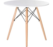 Обеденный стол DOBRIN CHELSEA`80 цвет столешницы белый, цвет основания светлый бук LMZL-TD-108_LB-MTR_MDF-white