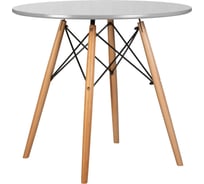 Обеденный стол DOBRIN CHELSEA`80 цвет столешницы светло-серый GR-01, цвет основания светлый бук LMZL-TD-108_LB-MTR_MDF-GR-01