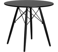 Обеденный стол DOBRIN CHELSEA`80 BLACK цвет столешницы черный, цвет основания черный LMZL-TD-108_B-TR_MDF-black