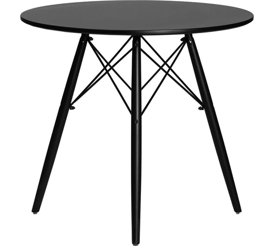Обеденный стол DOBRIN CHELSEA`80 BLACK цвет столешницы черный, цвет основания черный LMZL-TD-108_B-TR_MDF-black