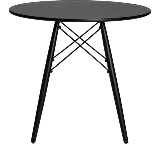 Обеденный стол DOBRIN CHELSEA`80 BLACK цвет столешницы черный, цвет основания черный LMZL-TD-108_B-TR_MDF-black