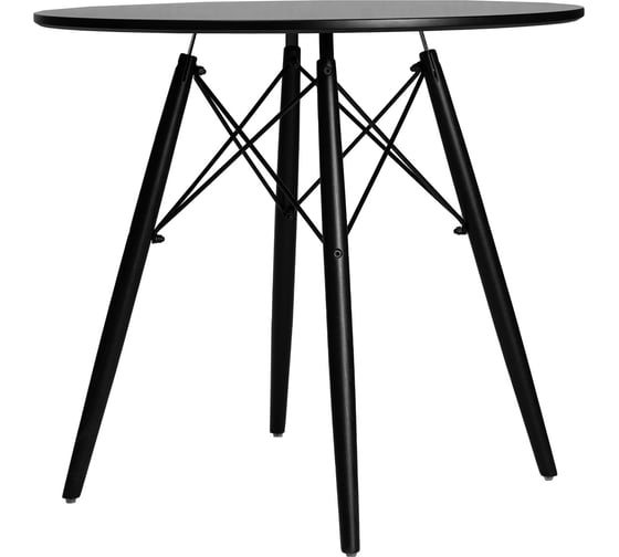 Обеденный стол DOBRIN CHELSEA`80 BLACK цвет столешницы черный, цвет основания черный LMZL-TD-108_B-TR_MDF-black