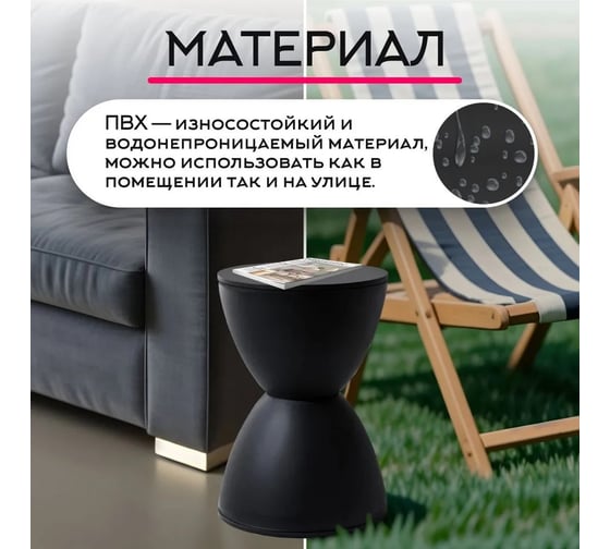 Столик Homium Future, круглый, черный chair9black