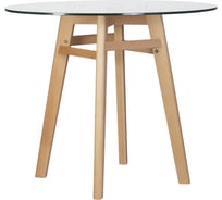 Обеденный стол DOBRIN HENRY`90 GLASS столешница стекло, цвет основания светлый бук LMZL-TD59-1_LB-TR_GL-glass