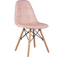 Стул обеденный DOBRIN BENNET (цвет сиденья пудрово-розовый велюр (HLR-39), цвет основания светлый бук)  LMZL-301_LB-MTR_V-HLR-39