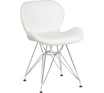 Стул обеденный DOBRIN BUTTERFLY CHROME (цвет сиденья белый, цвет основания хромированная сталь)  LMZL-302A_CH-M_EL-white