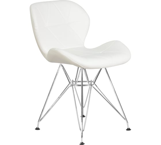 Стул обеденный DOBRIN BUTTERFLY CHROME (цвет сиденья белый, цвет основания хромированная сталь)  LMZL-302A_CH-M_EL-white