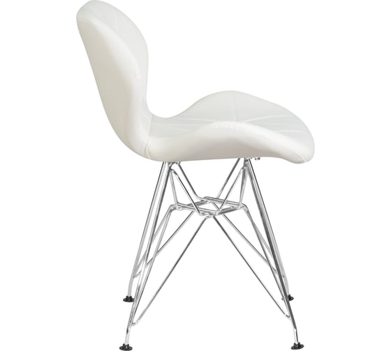 Стул обеденный DOBRIN BUTTERFLY CHROME (цвет сиденья белый, цвет основания хромированная сталь)  LMZL-302A_CH-M_EL-white