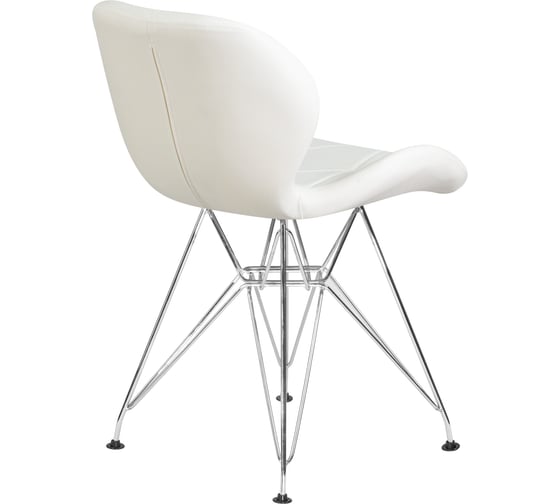 Стул обеденный DOBRIN BUTTERFLY CHROME (цвет сиденья белый, цвет основания хромированная сталь)  LMZL-302A_CH-M_EL-white