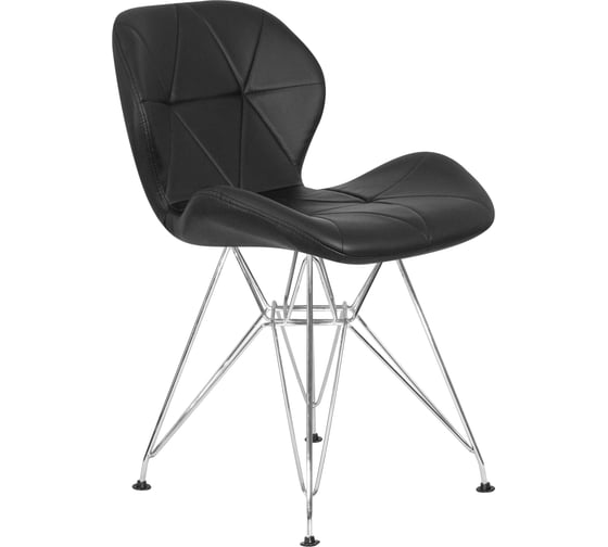 Стул обеденный DOBRIN BUTTERFLY CHROME (цвет сиденья черный, цвет основания хромированная сталь) LMZL-302A_CH-M_EL-black