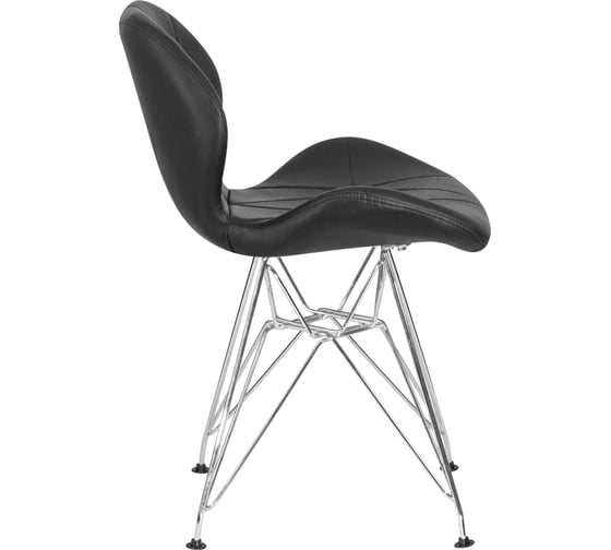 Стул обеденный DOBRIN BUTTERFLY CHROME (цвет сиденья черный, цвет основания хромированная сталь) LMZL-302A_CH-M_EL-black
