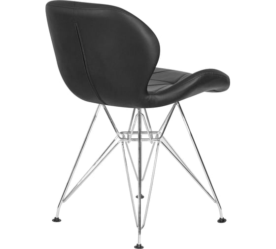 Стул обеденный DOBRIN BUTTERFLY CHROME (цвет сиденья черный, цвет основания хромированная сталь) LMZL-302A_CH-M_EL-black
