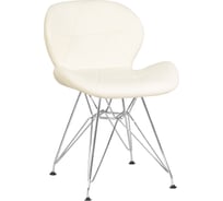 Стул обеденный DOBRIN BUTTERFLY CHROME (цвет сиденья кремовый, цвет основания хромированная сталь) LMZL-302A_CH-M_EL-cream