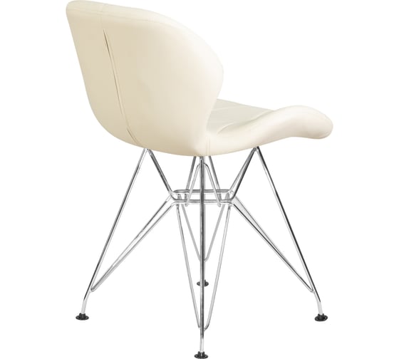 Стул обеденный DOBRIN BUTTERFLY CHROME (цвет сиденья кремовый, цвет основания хромированная сталь) LMZL-302A_CH-M_EL-cream