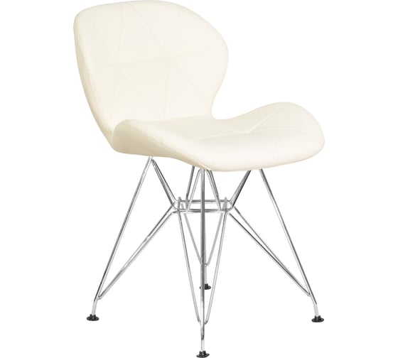Стул обеденный DOBRIN BUTTERFLY CHROME (цвет сиденья кремовый, цвет основания хромированная сталь) LMZL-302A_CH-M_EL-cream