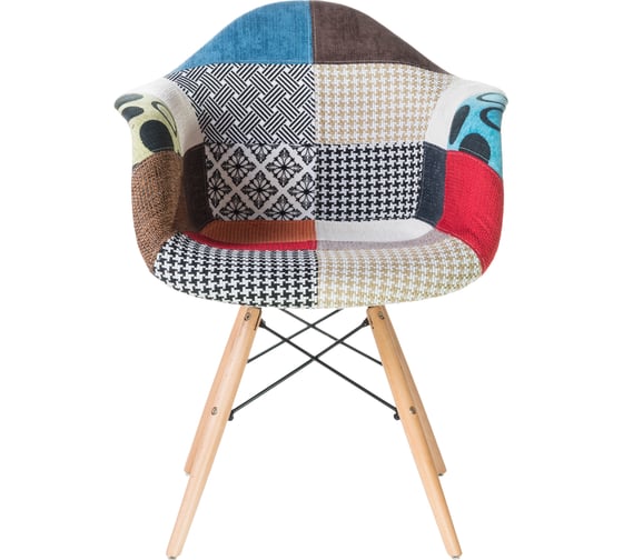 Стул обеденный DOBRIN DAW PATCHWORK (цвет сиденья мозаика, цвет основания светлый бук)  LMZL-PP620G_LB-MTR_TT-mosaic