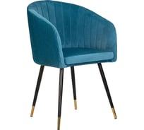 Стул обеденный DOBRIN MARY (цвет сиденья морской волны веюр (1922-7), цвет основания черный) LM-7305_B-M_V-1922-7