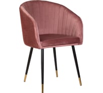 Стул обеденный DOBRIN MARY (цвет сиденья бронзово-розовый (1922-17), цвет основания черный) LM-7305_B-M_V-1922-17