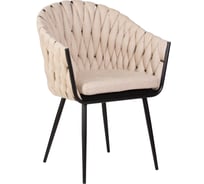 Стул обеденный DOBRIN MATILDA (цвет сиденья бежевый (LAR 275-1), цвет основания черный)  LM-9691_B-M_TT-LAR-275-1