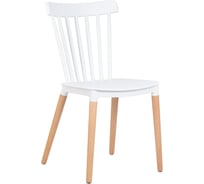 Стул обеденный DOBRIN THEO (цвет сиденья белый (W-02), цвет основания светлый бук)  LMZL-PP687_LB-TR_P-W-02