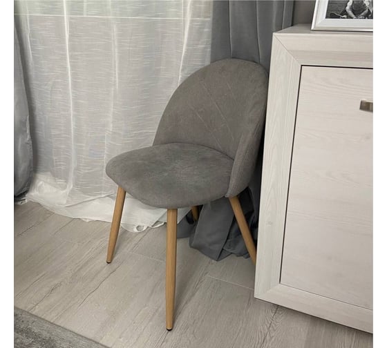 Стул Aks Home HONNOR, светло-серый ткань 1701-26/дуб 70035